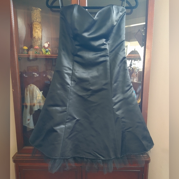 Y2k Jessica McClintock for Gunne Sax Glam Goth Halter Black Pink Prom Dress 7/8 - Picture 3 of 5